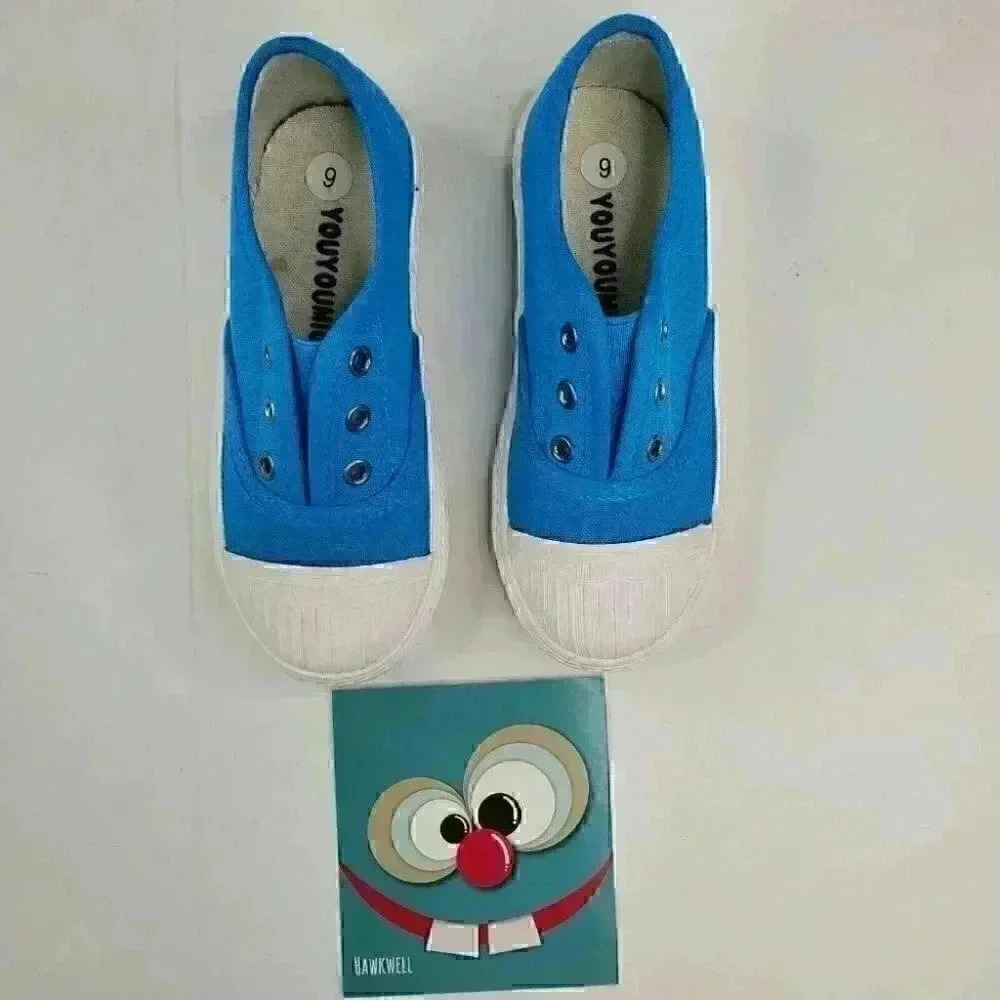 Hawkwell Boy's Casual Fashion Blue/White Slip On Canvas Sneakers Shoes 4/9/9.5 - Picture 2 of 8